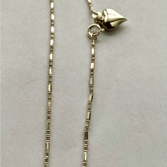 925 Sterling silver ankle bracelet puffy heart charm - Picture 7 of 7